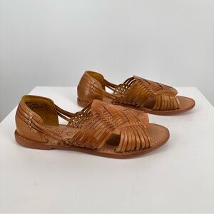 Naughty Monkey Tawakoni Brown Huarache Sandals size 8.5 Leather Woven Braided